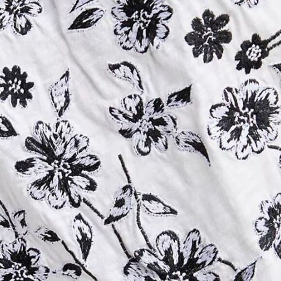 Anthropologie Annie Embroidered Off The Shoulder Top size XS White Black - Picture 7 of 10